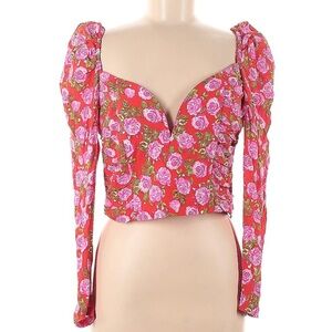 Zara long sleeve floral crop top